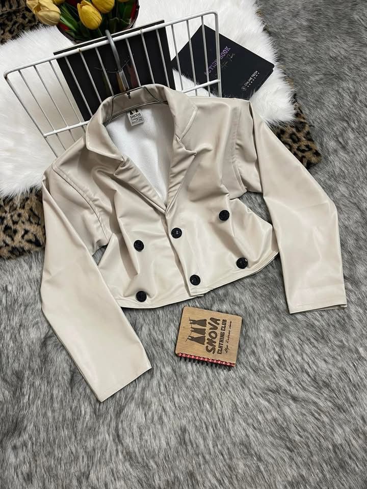 Double-Button Mini Blazer White