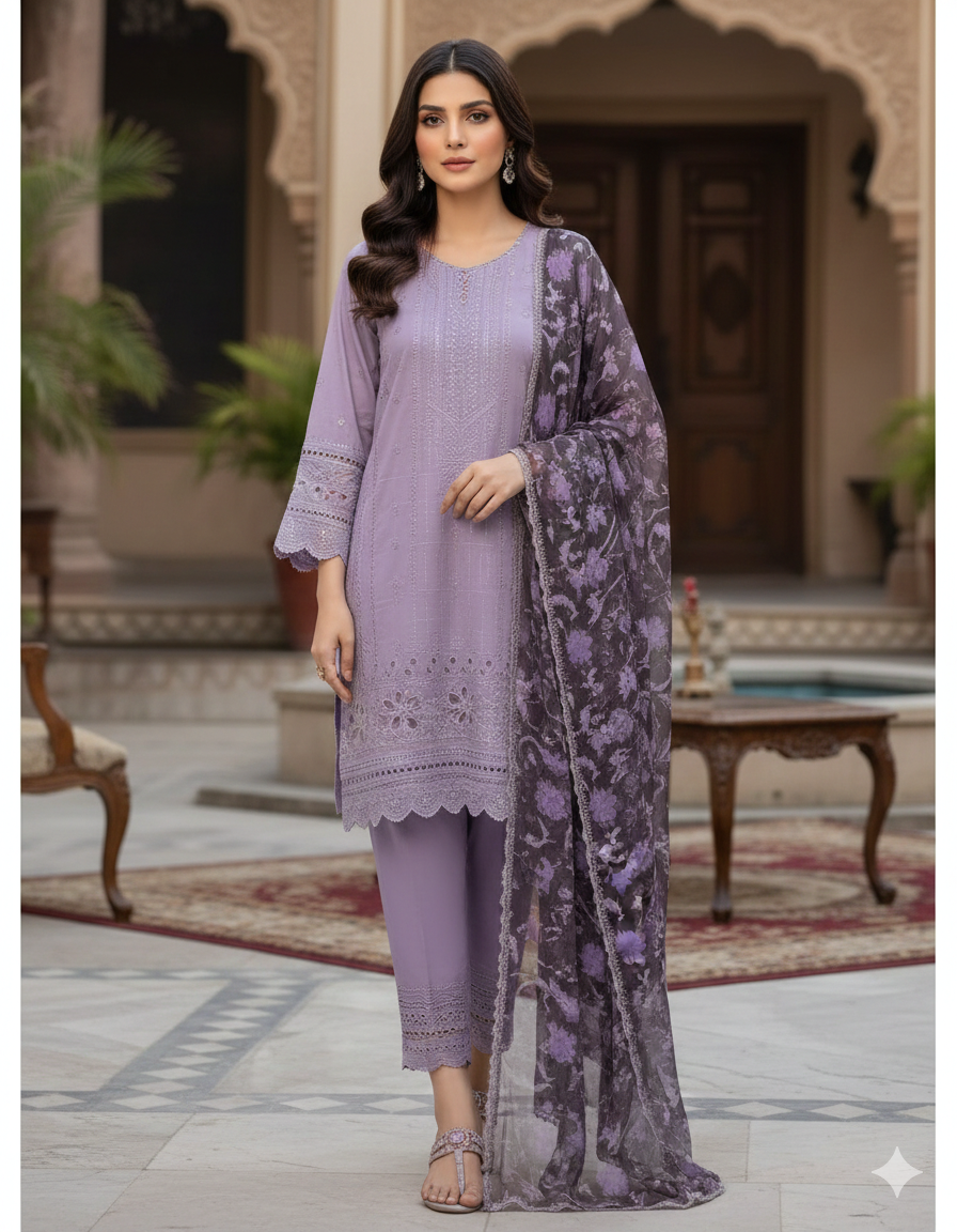 Premium Cotton Printed 3-Piece SF Mowrin