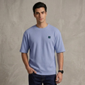 Waffle Drop Shoulder - Sky Blue