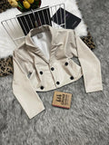 Double-Button Mini Blazer White