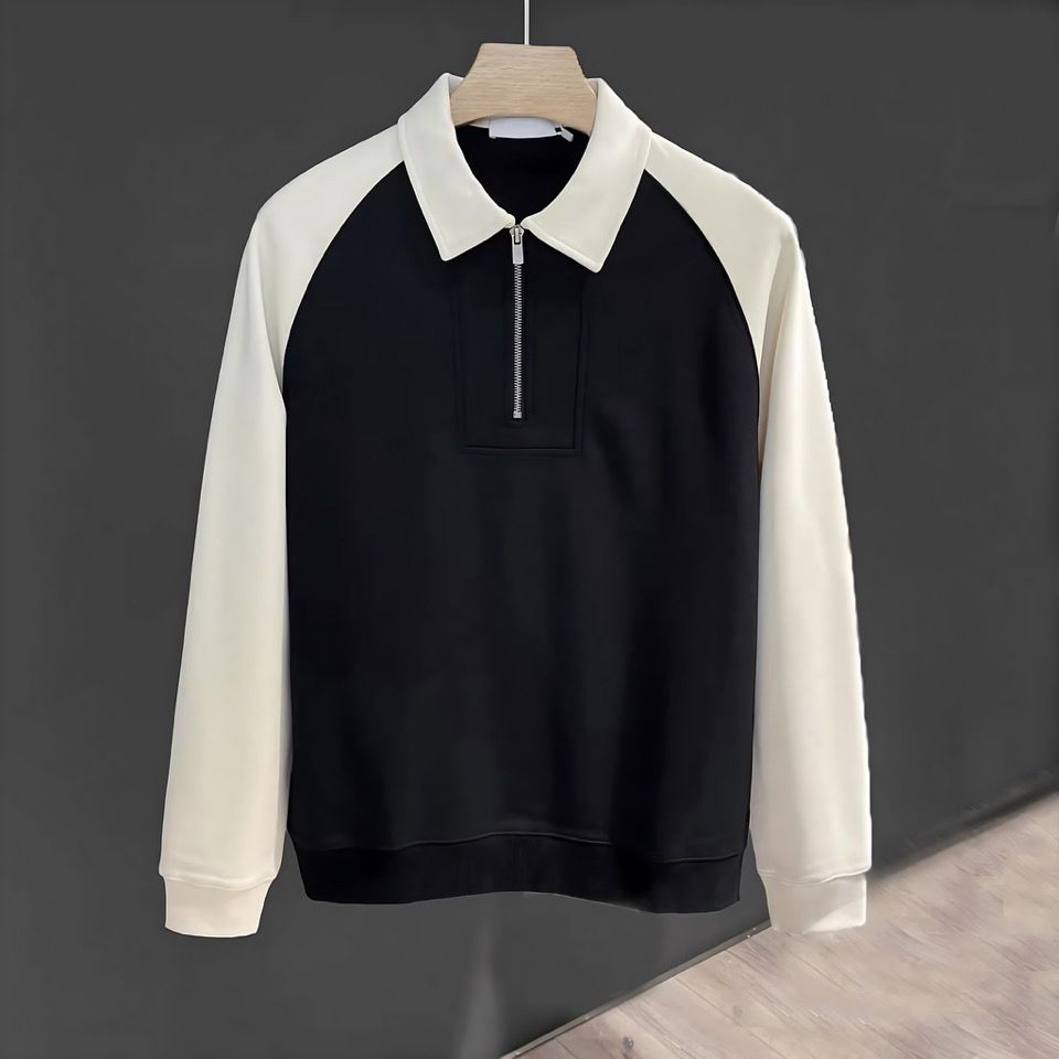 Raglan Sleeve Zip Sweatshirt White
