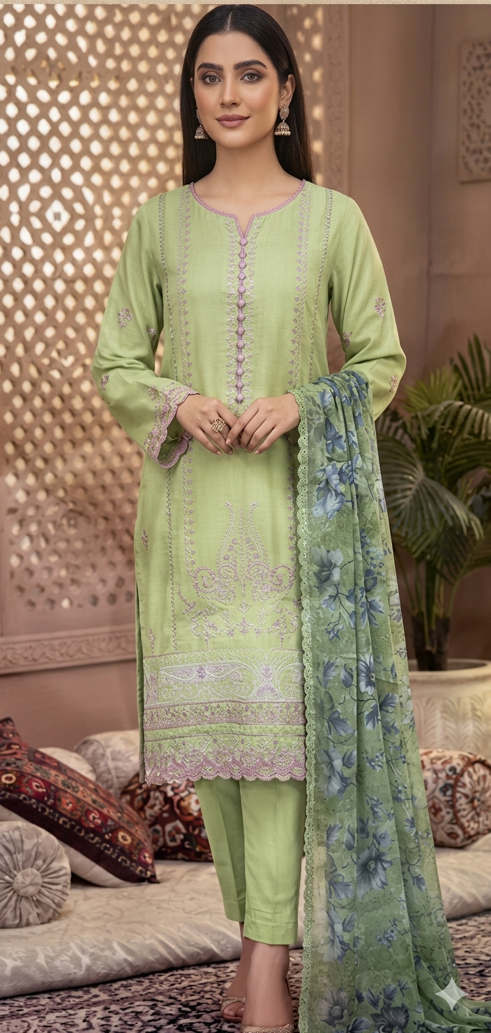 Premium Cotton Printed 3-Piece SF Kowshin