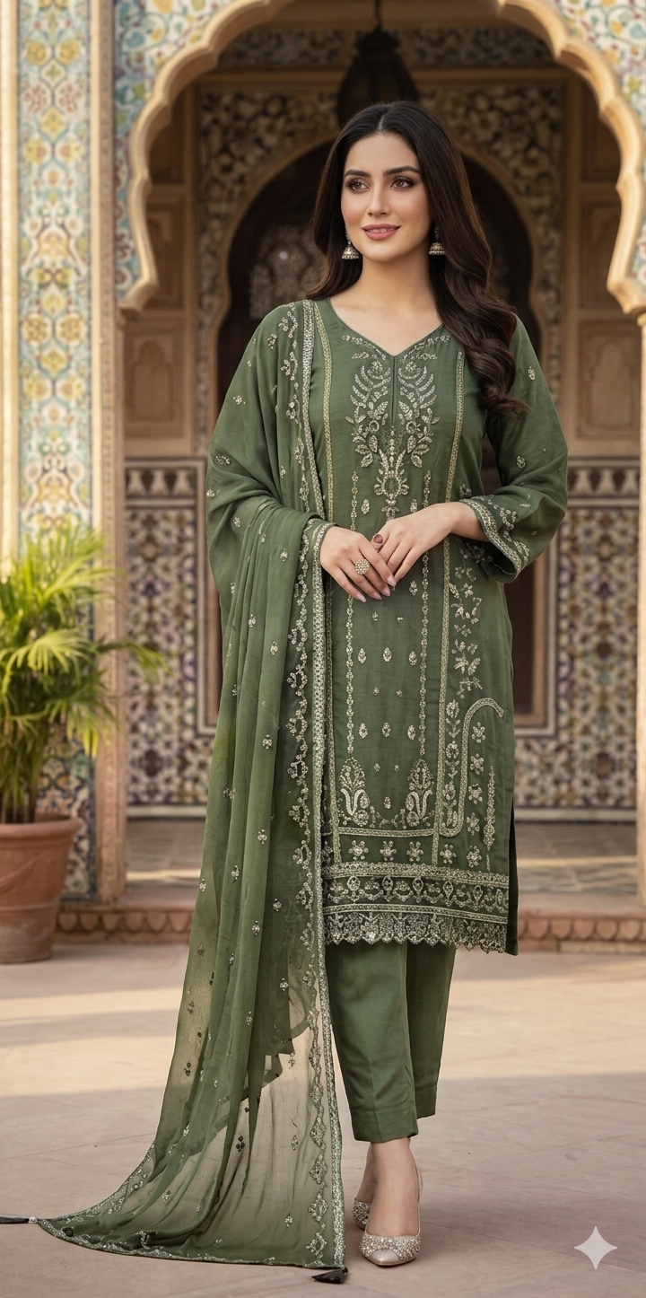 Premium Cotton Printed 3-Piece SF Anju