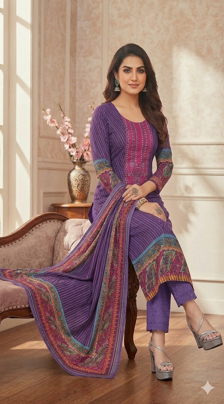 Premium Cotton Printed 3-Piece SF-A-420