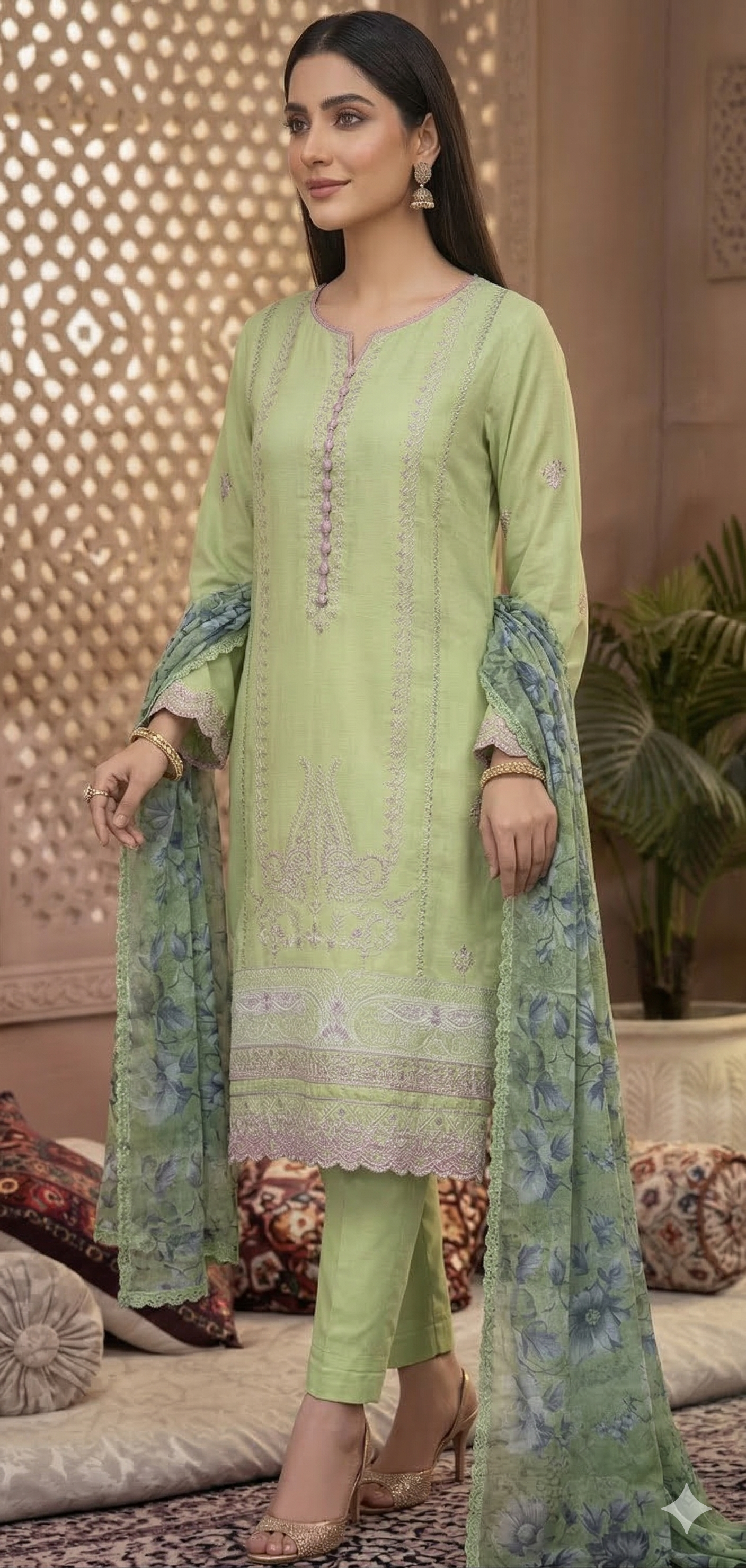 Premium Cotton Printed 3-Piece SF Kowshin