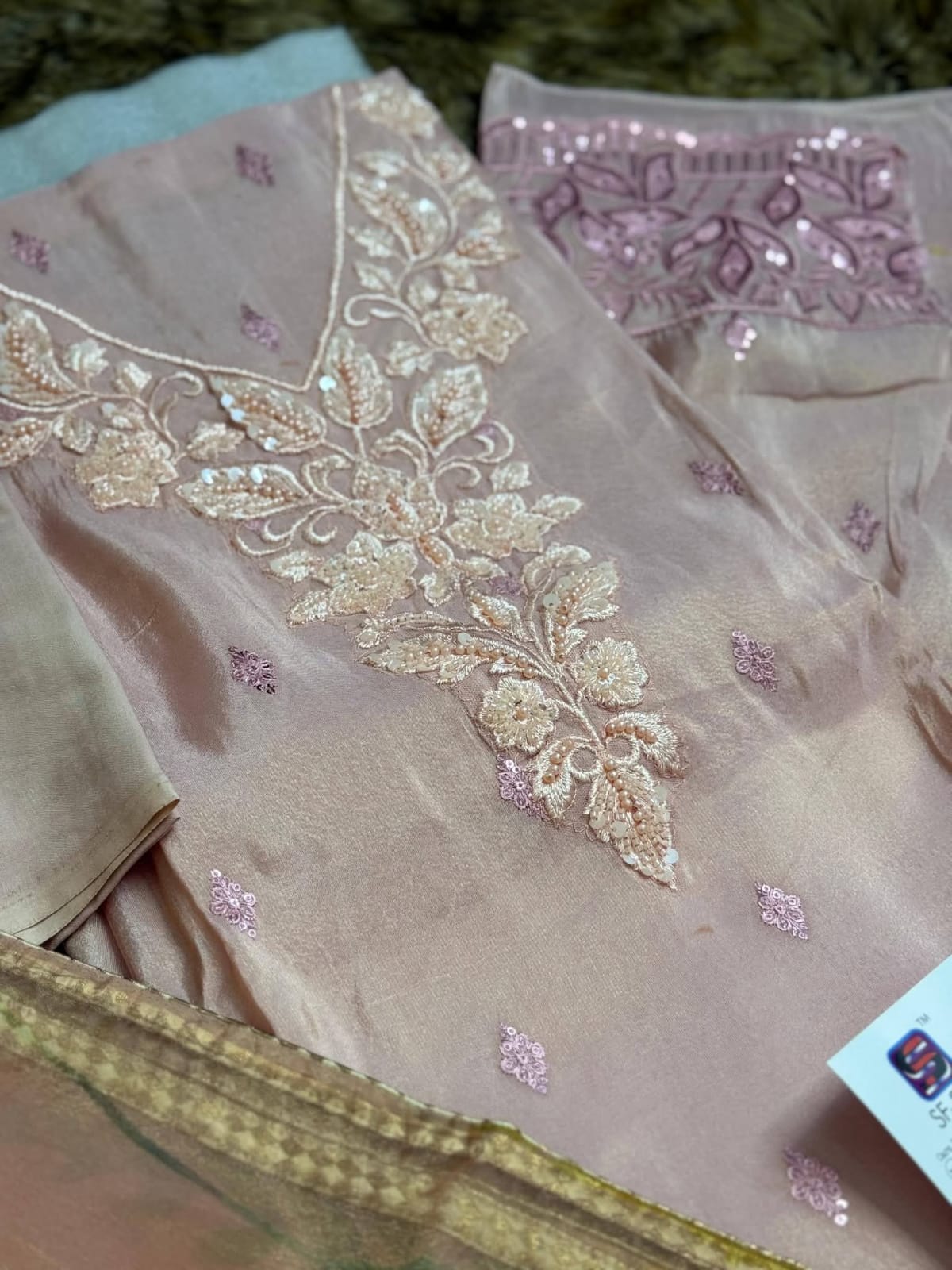 Shimmery Silk 3-Piece with Organza Dupatta
