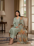 Shimmery Silk 3-Piece with Organza Dupatta