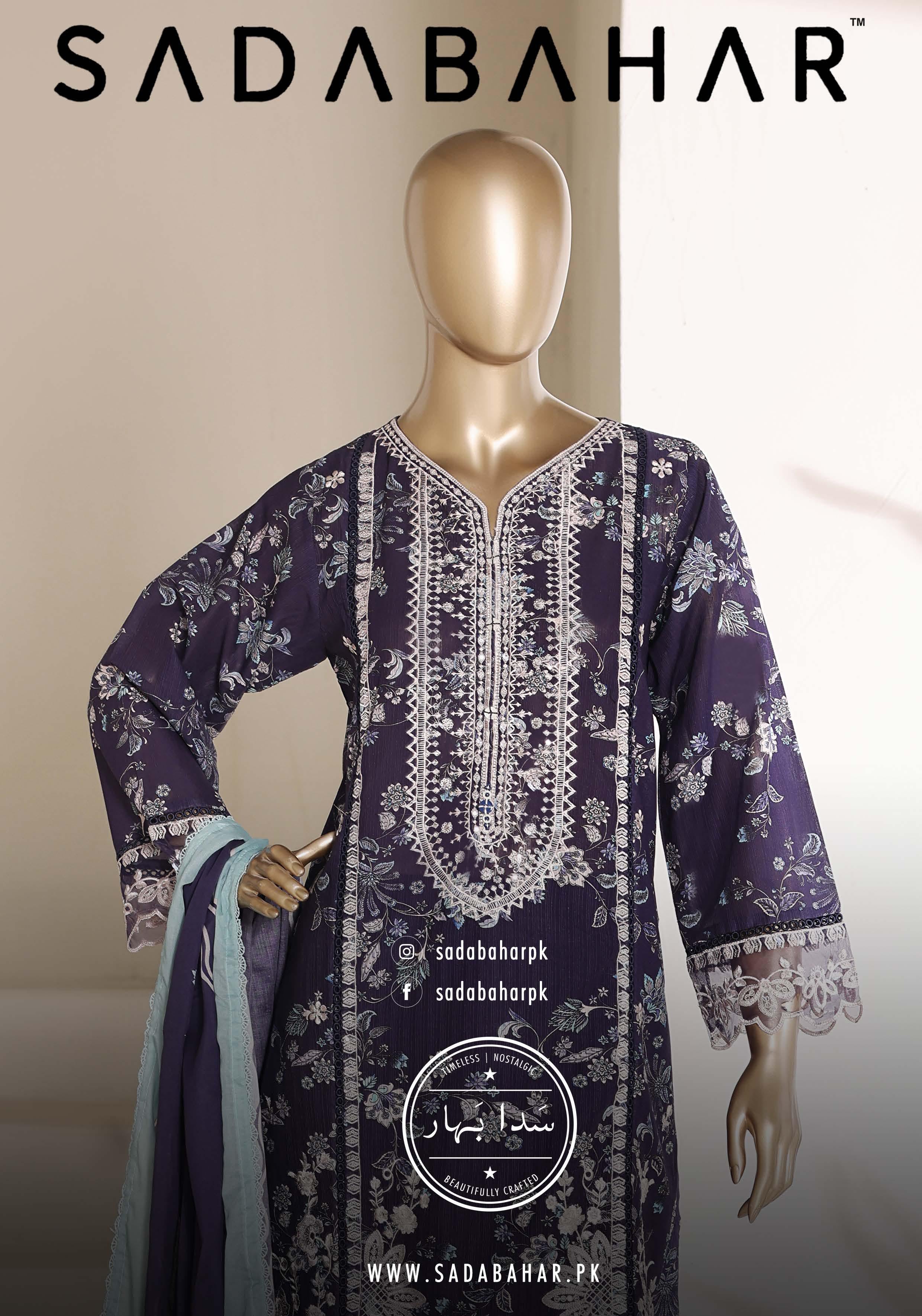 Sadabahar Signature Festive Collection (stitched) - Midnight Bloom
