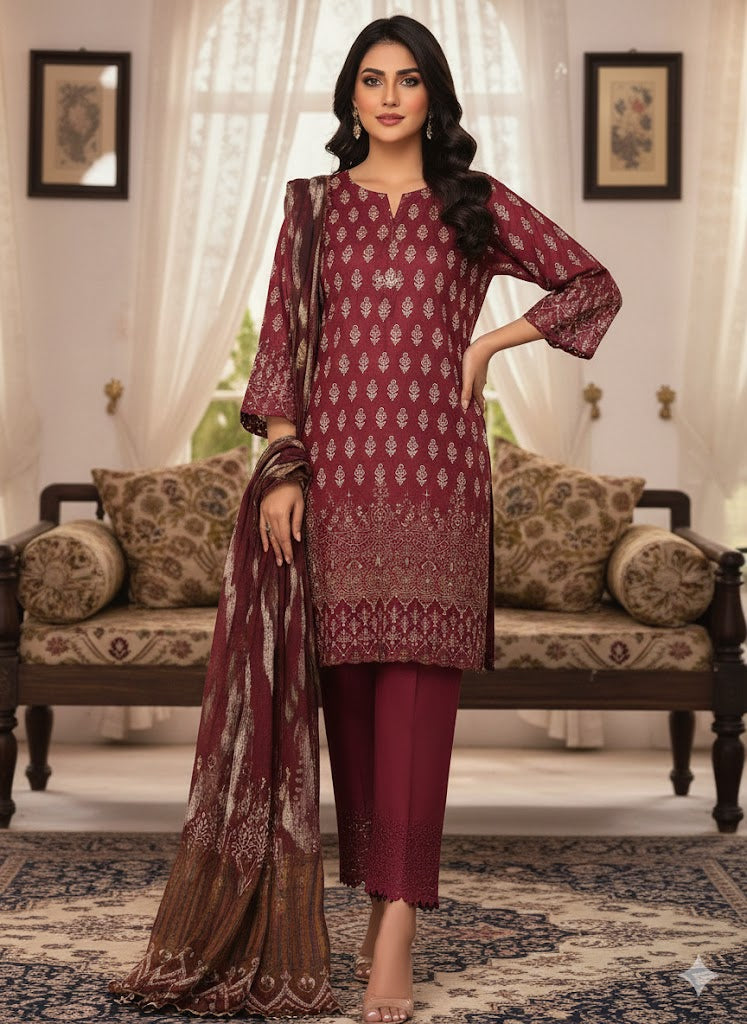 Premium Cotton – Unstitched 3-Piece